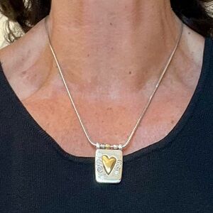 Brighton Silver and Gold Pendant Choker Necklace